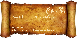 Csatári Nikodém névjegykártya